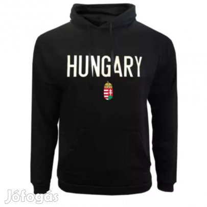 Magyarország pulóver felnőtt kapucnis HUNGARY fekete
