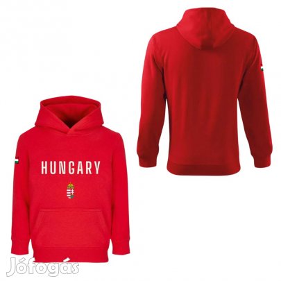 Magyarország pulóver felnőtt kapucnis HUNGARY piros