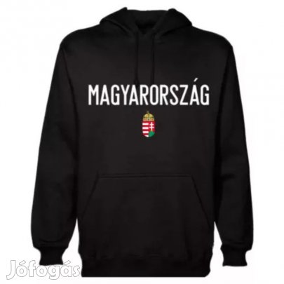 Magyarország pulóver felnőtt kapucnis fekete