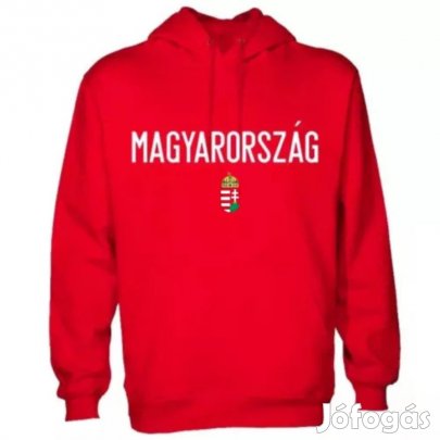 Magyarország pulóver felnőtt kapucnis piros