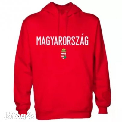 Magyarország pulóver felnőtt kapucnis piros
