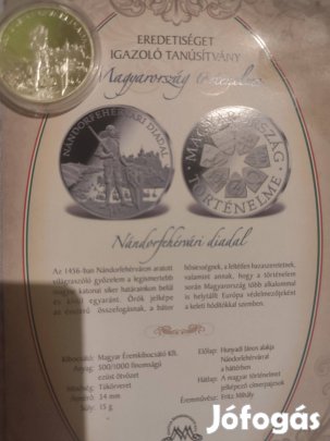 Magyarország történelme 3 db ezüstözött emlékérem