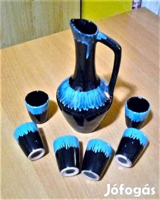 Magyarszombatfai kerámia likőrös / pálinkás készlet