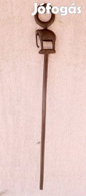 Mahagóni elefánt szobros sétapálca, restaurált állapotban, Egyedi ritk