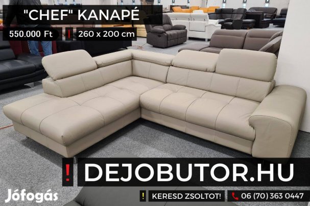 Mailand valódi bőr kapucsínó sarok kanapé ülőgarnitúra 260x200 cm