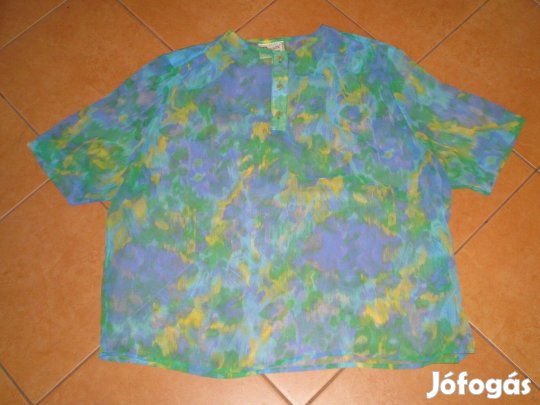 Majdnem átlátszó női blúz XXL-es XXL szinte új kékes zöldes sárgás