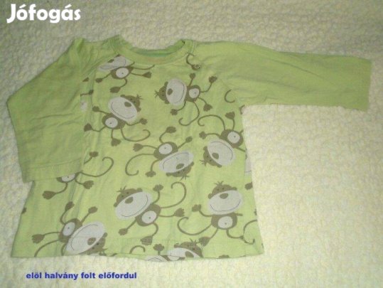 Majom mintás hosszú ujjú felső 9-12 hó (méret 80)