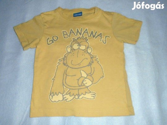 Majom mintás sárga póló 12-18 hó (méret 86)