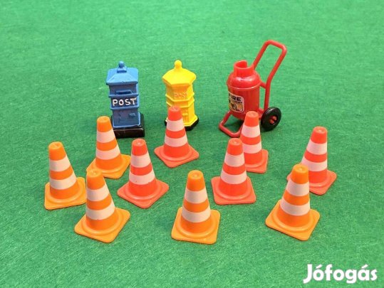 Makett 14db postaláda tűzoltó kocsi terelő bója kúp terepasztal modell