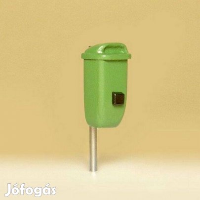 Makett Szemetes Köztéri Kuka Hamutartós Zöld HO H0 (_)
