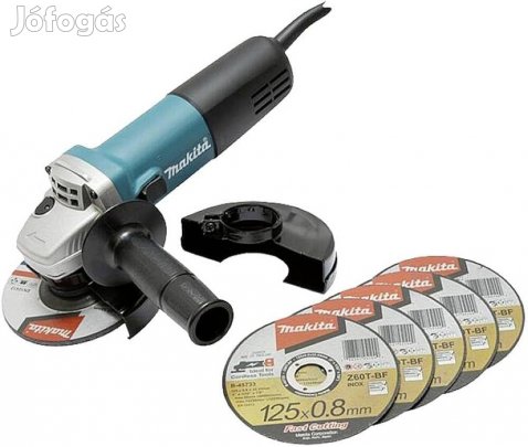Makita 9558Hnrx1 sarokcsiszoló (840W/125mm) + 5db vágótárcsa