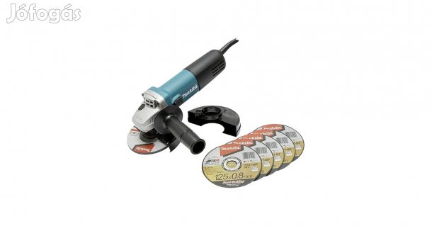 Makita 9558Hnrx1 sarokcsiszoló (840W/125mm) + 5db vágótárcsa