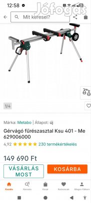 Makita DLS111 típusú, akkumulátoros gérvágó 