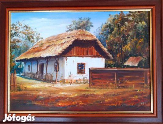 Maksai János festőművész zsűrizett festménye, Vidéki udvar