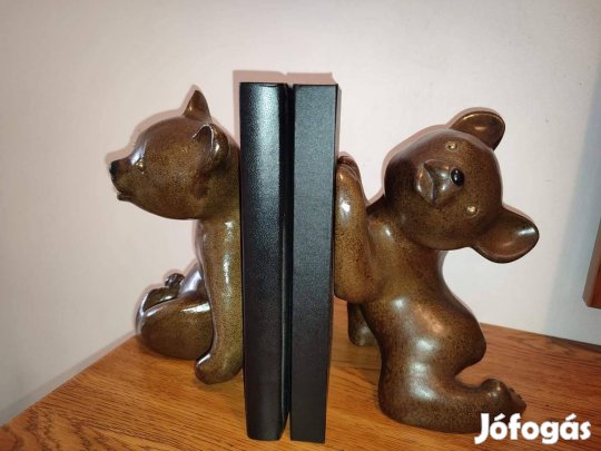 Makulátlan 1955 kerámia medve könyvtámasz Bécs Leopold Anzengruber
