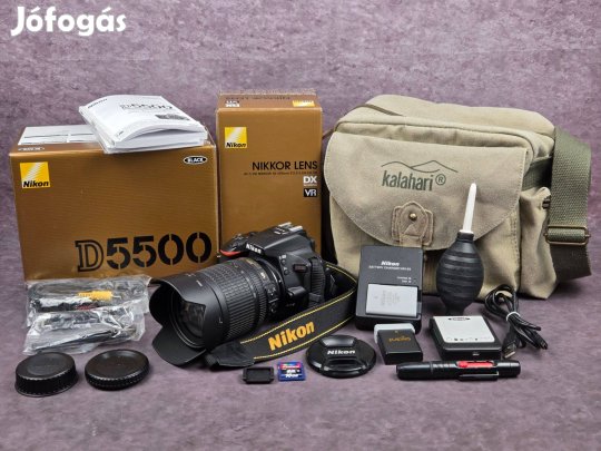 Makulátlan állapotú Nikon D5500 + AF-S 18-105mm VR objektív + oldaltás