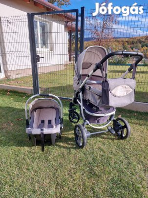 Mamakiddies Jeans szürke 3 in 1 babakocsi