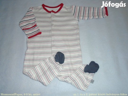 Mamas&Papas csíkos hosszú ujjú rugdalózó 6-9 hó (méret 74)