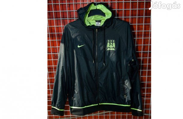 Manchester City eredeti fekete zöld Nike kapucnis dzseki (XL)