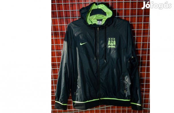 Manchester City fekete zöld eredeti Nike kapucnis dzseki (XL)