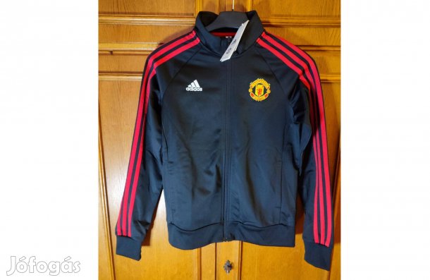 Manchester United Női fekete piros eredeti adidas cipzáras felső (S)