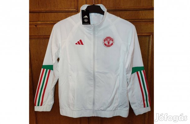 Manchester United cipzáras eredeti fehér adidas gyerek felső (M, 152)