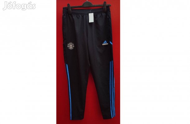 Manchester United eredeti adidas fekete kék hosszú nadrág (M)