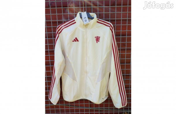 Manchester United eredeti adidas vajszínű cipzáras felső (M)