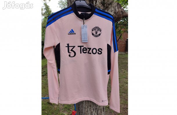 Manchester United eredeti barack színű adidas cipzáras nyakú felső XS