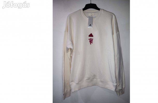 Manchester United eredeti fehér adidas pulóver (M)