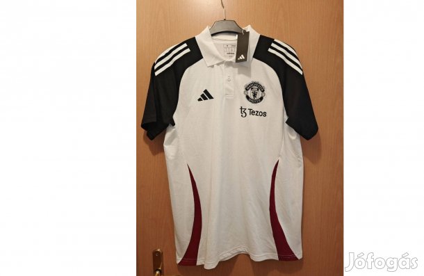 Manchester United eredeti fehér bordó adidas 2024-25 galléros póló