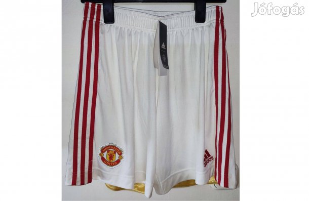 Manchester United eredeti fehér piros arany adidas rövid nadrág (M)