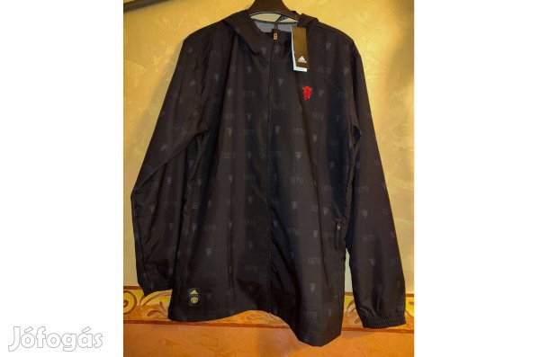 Manchester United eredeti fekete mintás adidas széldzseki (M)