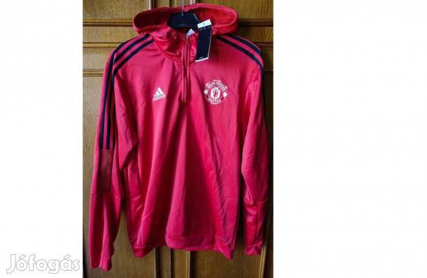 Manchester United eredeti piros adidas kapucnis felső (M)
