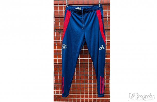 Manchester United eredeti sötétkék piros adidas hosszú nadrág (M)