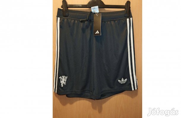 Manchester United eredeti sötétszürke adidas 2024-25 rövid nadrág