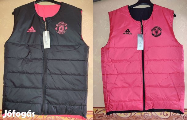 Manchester United kétoldalas eredeti fekete piros adidas mellény (M)