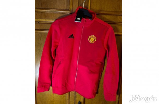Manchester United piros eredeti adidas gyerek cipzáras dzseki (M,152)