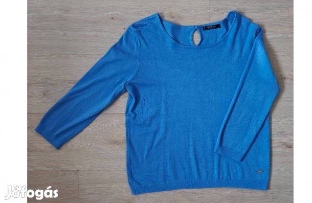 Mango Basic babakék lágy esésű hosszúujjú felső, pulóver M
