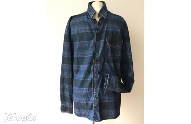 Mango - Mintás, Férfi Farmer ing L-es -(Slim Fit)