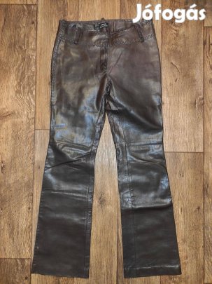 Mango sötétbarna bőr nadrág
