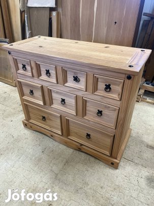 Manó bútor Debo tömör fenyő fiókos komód Országos szállítás