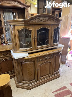 Manó bútor Nici tölgyfa frontos tálaló komód fali szekrénnyel egyben 