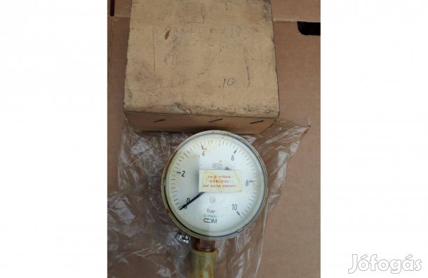 Manométer 100 mm átmérőjű 10 bar új eladó !