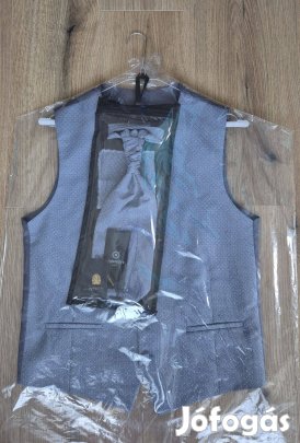 Manzetti férfi esküvői mellény nyakkendő és zsebkendő férj szett A