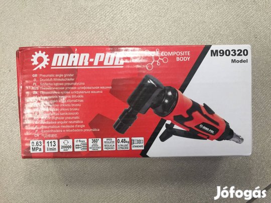 Mar-Pol M90320 Pneumatikus sarokcsiszoló kompozit ház 0,63MPa