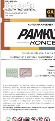 Március 13.-ai pamkutya koncert állójegy