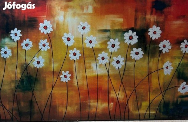 Margarétás vászonkép