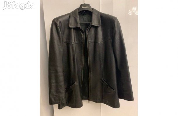 Marhabőr fekete színű félhosszú kabát zakó fazon M-L