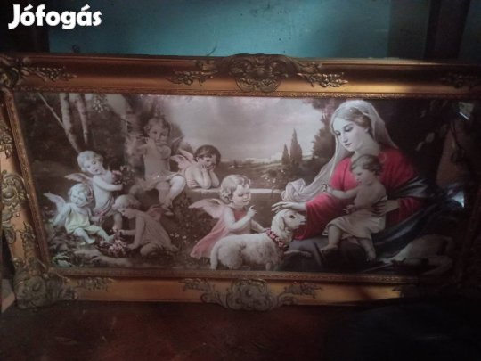 Mária az angyalokkal blondel fa keretben 